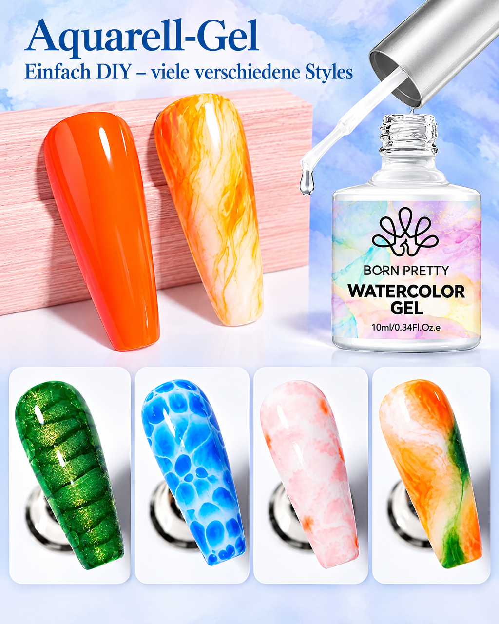 BORN PRETTY Blooming Gel für Aquarell-Effekte – 10 ml