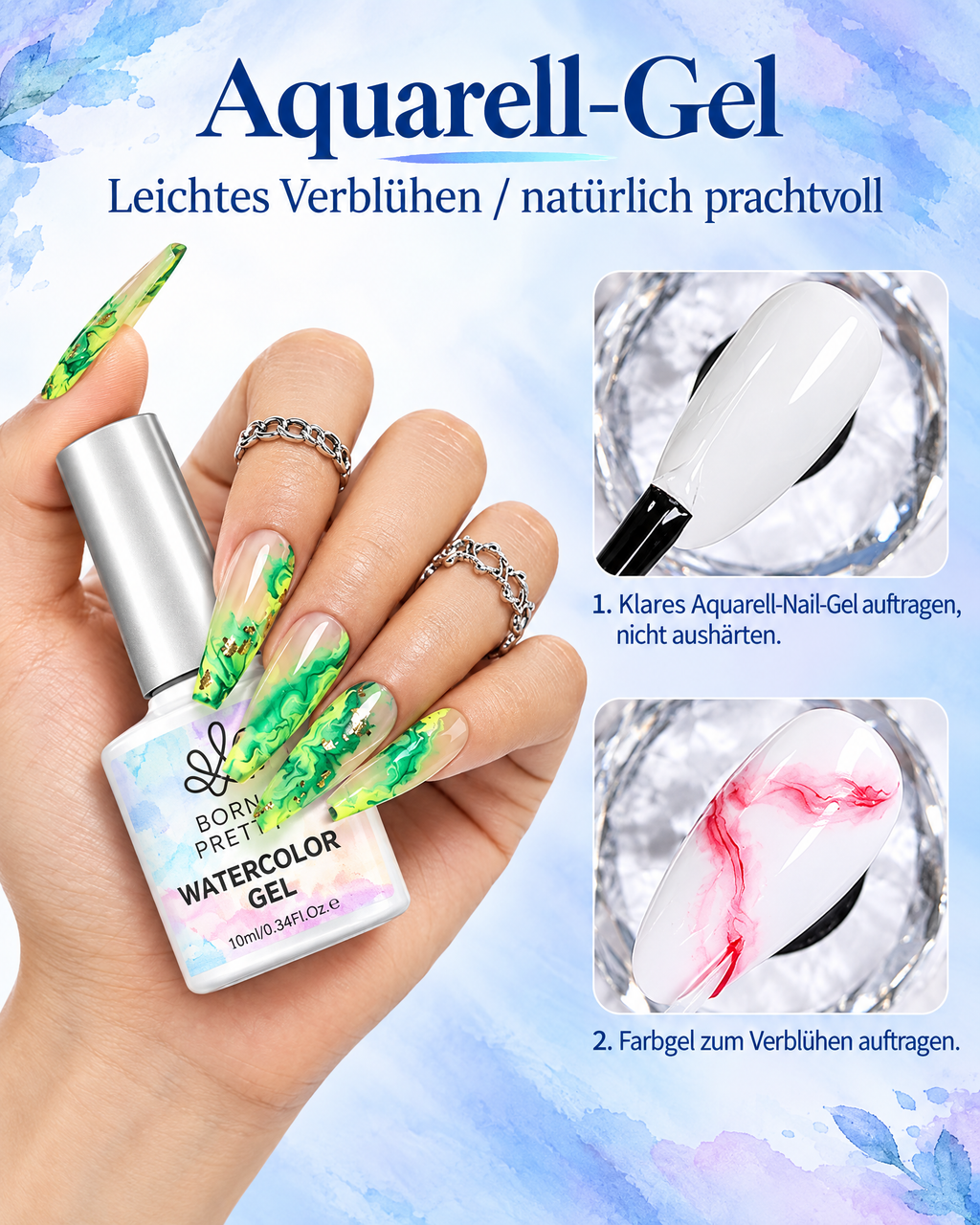 BORN PRETTY Blooming Gel für Aquarell-Effekte – 10 ml