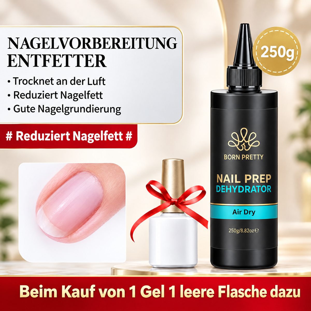 BORN PRETTY Base- und Top-Coat Nachfüllgel – 250 g