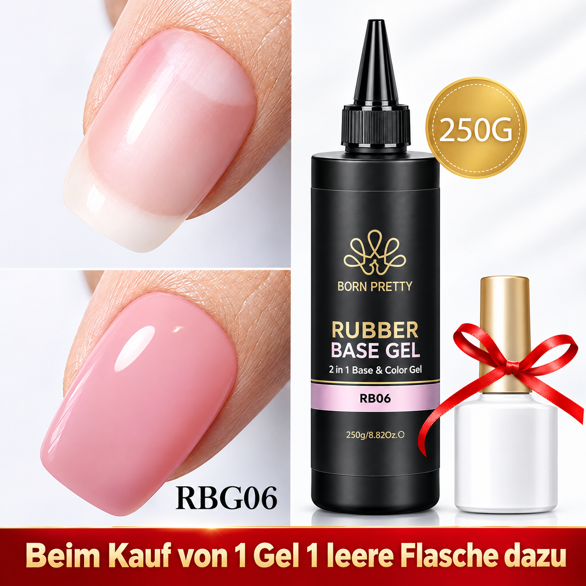 BORN PRETTY Base- und Top-Coat Nachfüllgel – 250 g