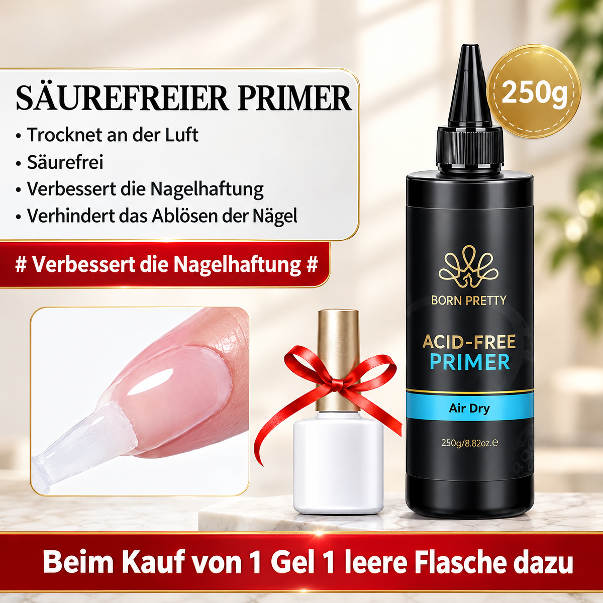 BORN PRETTY Base- und Top-Coat Nachfüllgel – 250 g