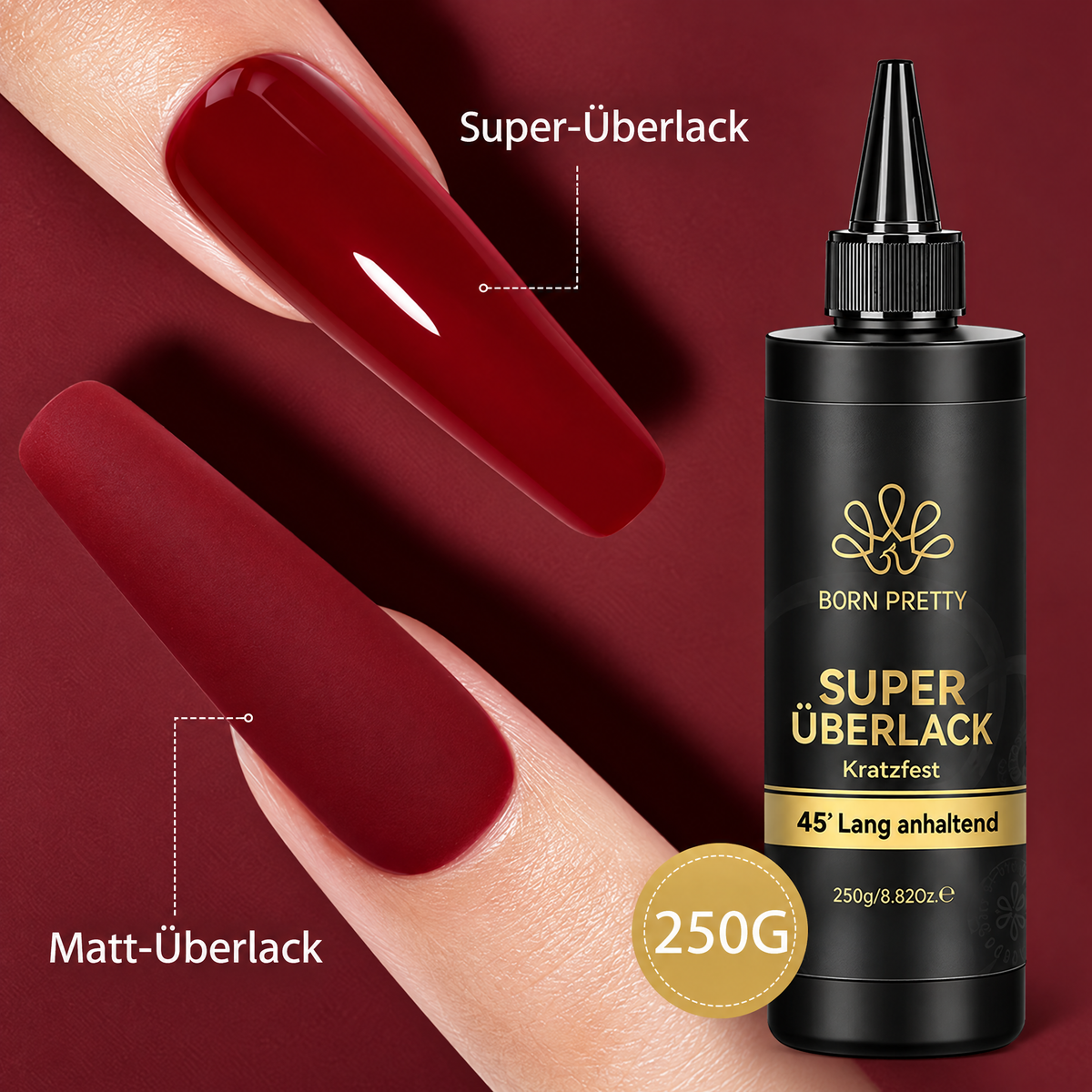 BORN PRETTY Base- und Top-Coat Nachfüllgel – 250 g