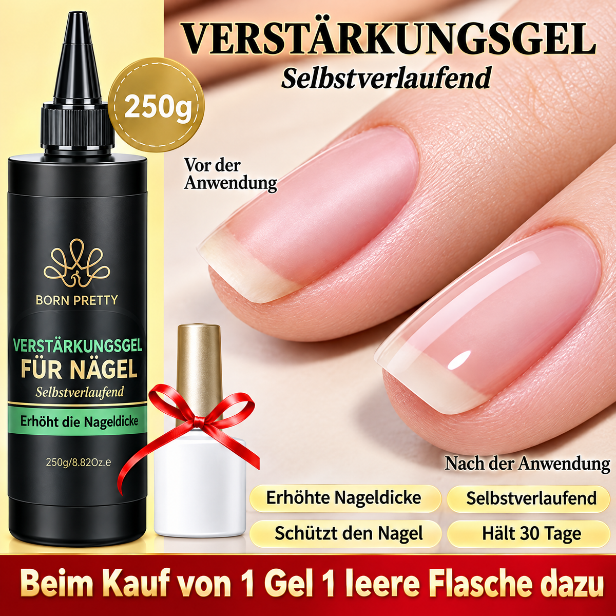 BORN PRETTY Base- und Top-Coat Nachfüllgel – 250 g