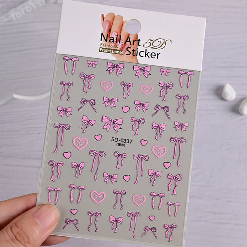 5D Schleifen Nail-Art Sticker
