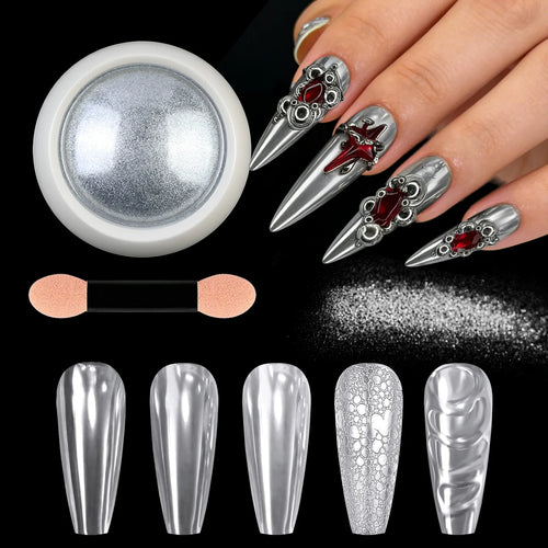 Chrome Spiegelpuder-Set Silber & Gold