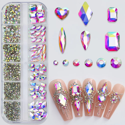 AB Strassstein-Mix für Nail Art – 180 Stück