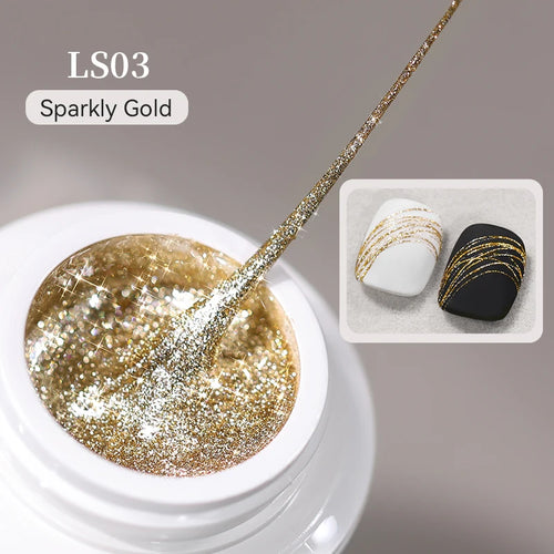 BORN PRETTY Spider Gel Schwarz, Weiß & Silber – 5 ml