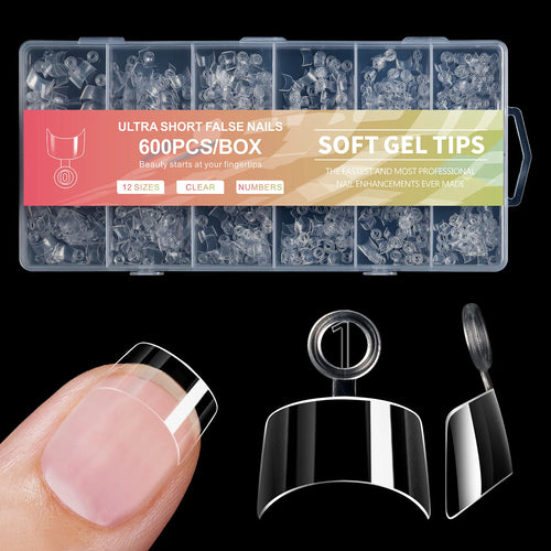 Ultra-kurze French Press-on Tips – 600 Stück