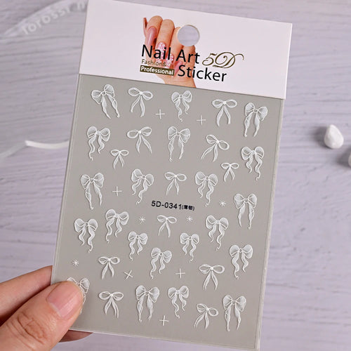 5D Schleifen Nail-Art Sticker