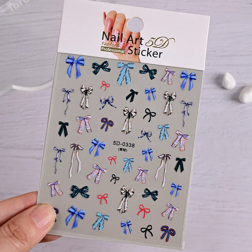 5D Schleifen Nail-Art Sticker