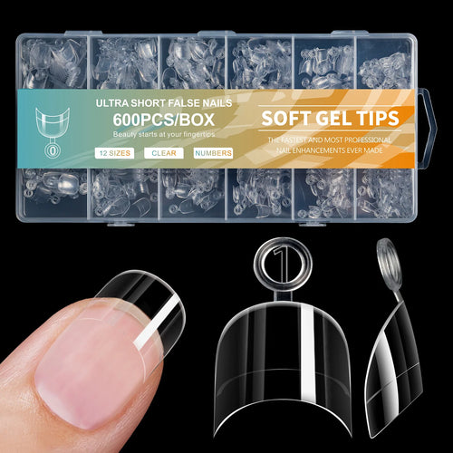 Ultra-kurze French Press-on Tips – 600 Stück