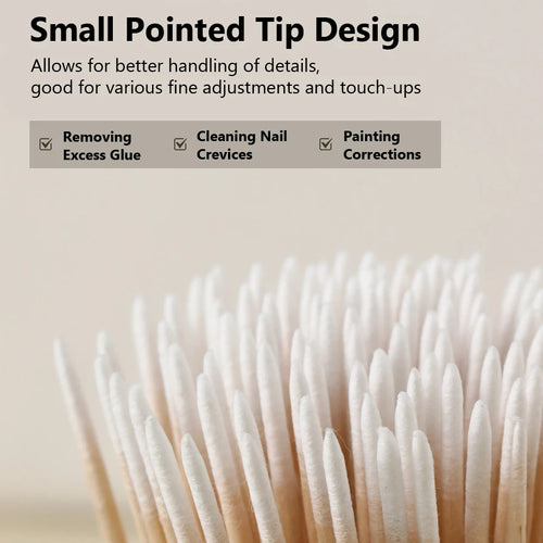 Double-Ended Cotton Swabs Fine Pointed Tips for Nail Art