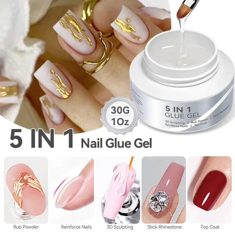 BORN PRETTY 5-in-1 Nagelkleber-Gel – 5/30 g