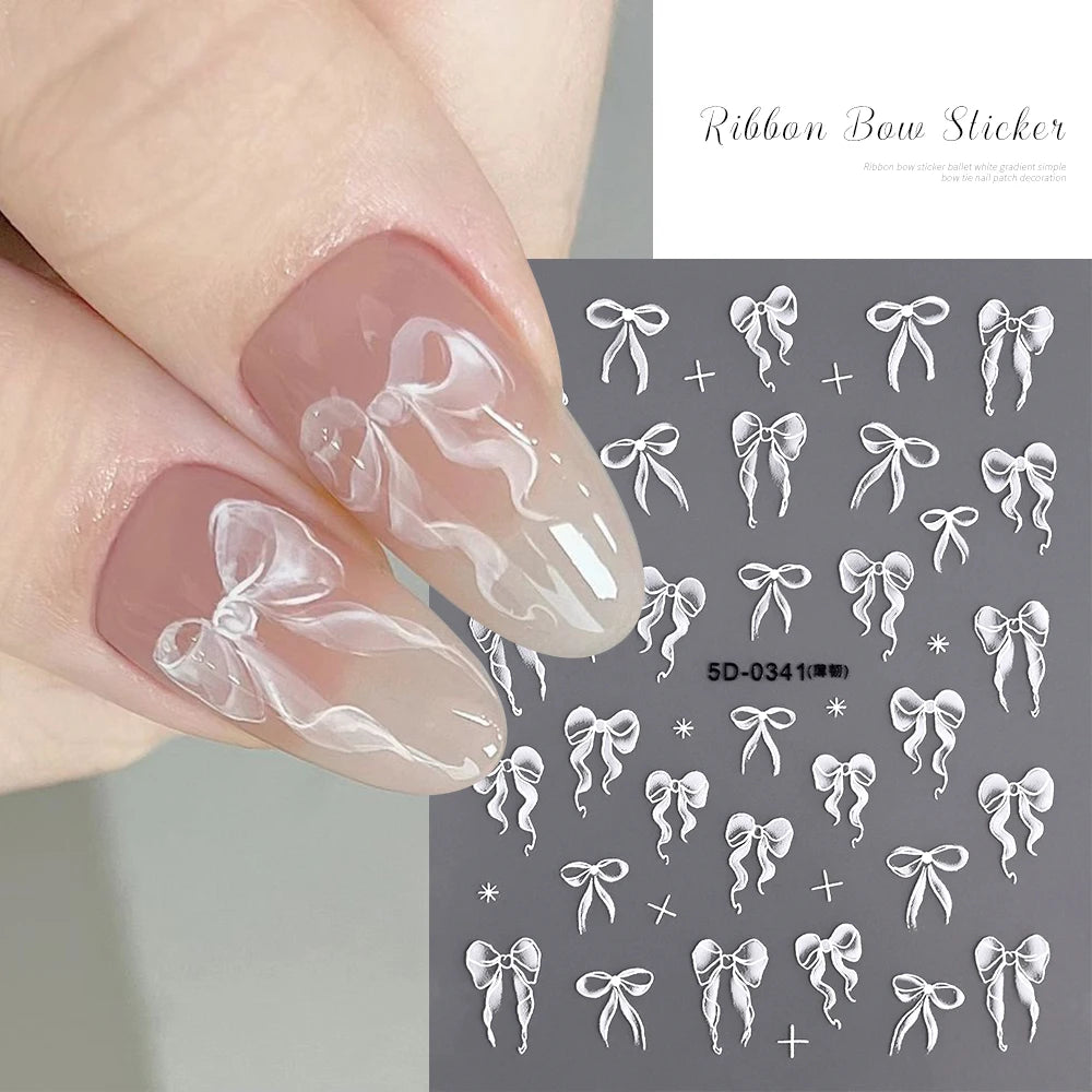5D Schleifen Nail-Art Sticker