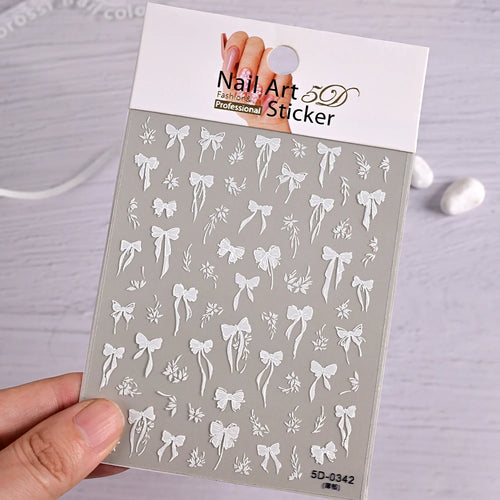 5D Schleifen Nail-Art Sticker