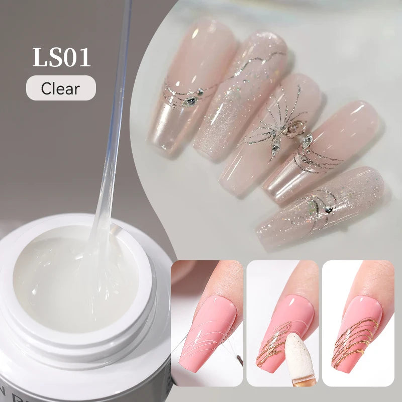 BORN PRETTY Spider Gel Schwarz, Weiß & Silber – 5 ml