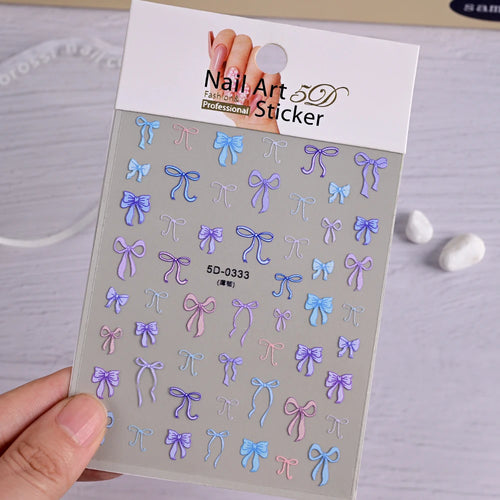 5D Schleifen Nail-Art Sticker