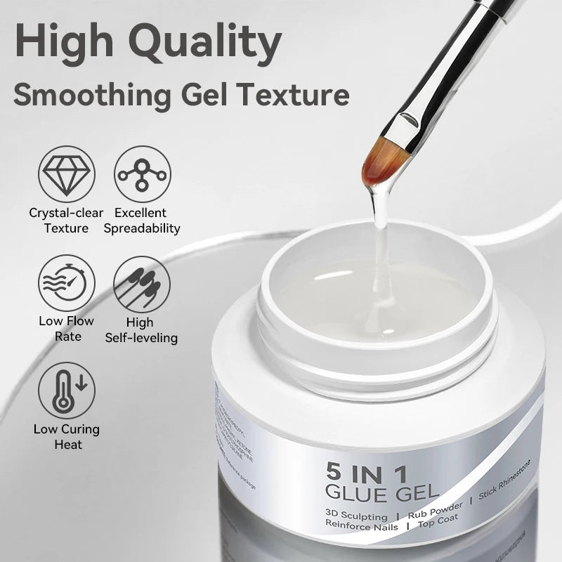BORN PRETTY 5-in-1 Nagelkleber-Gel – 5/30 g