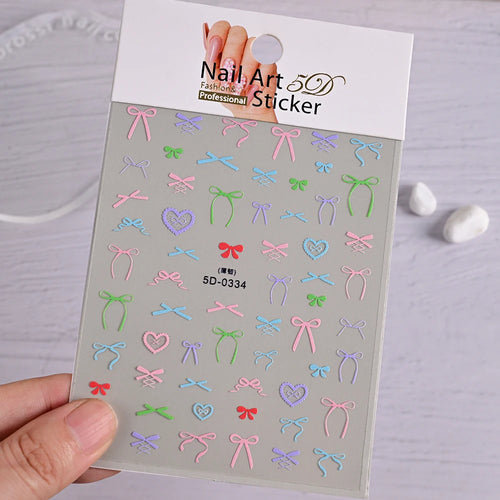 5D Schleifen Nail-Art Sticker