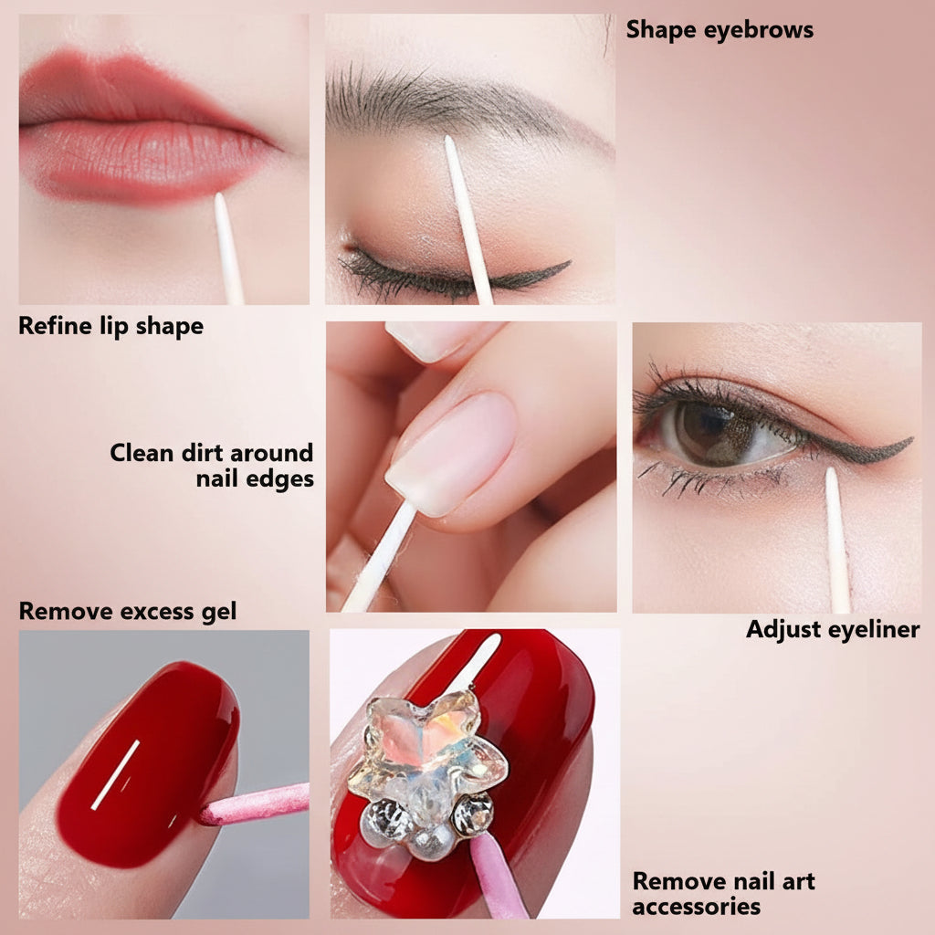 Double-Ended Cotton Swabs Fine Pointed Tips for Nail Art