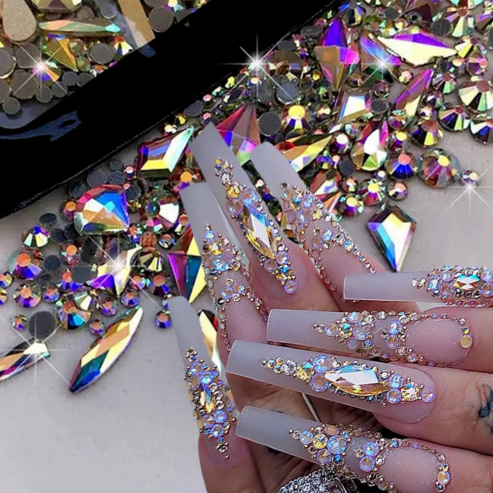 AB Strassstein-Mix für Nail Art – 180 Stück
