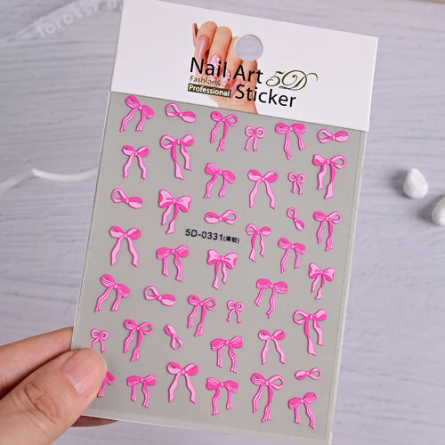 5D Schleifen Nail-Art Sticker
