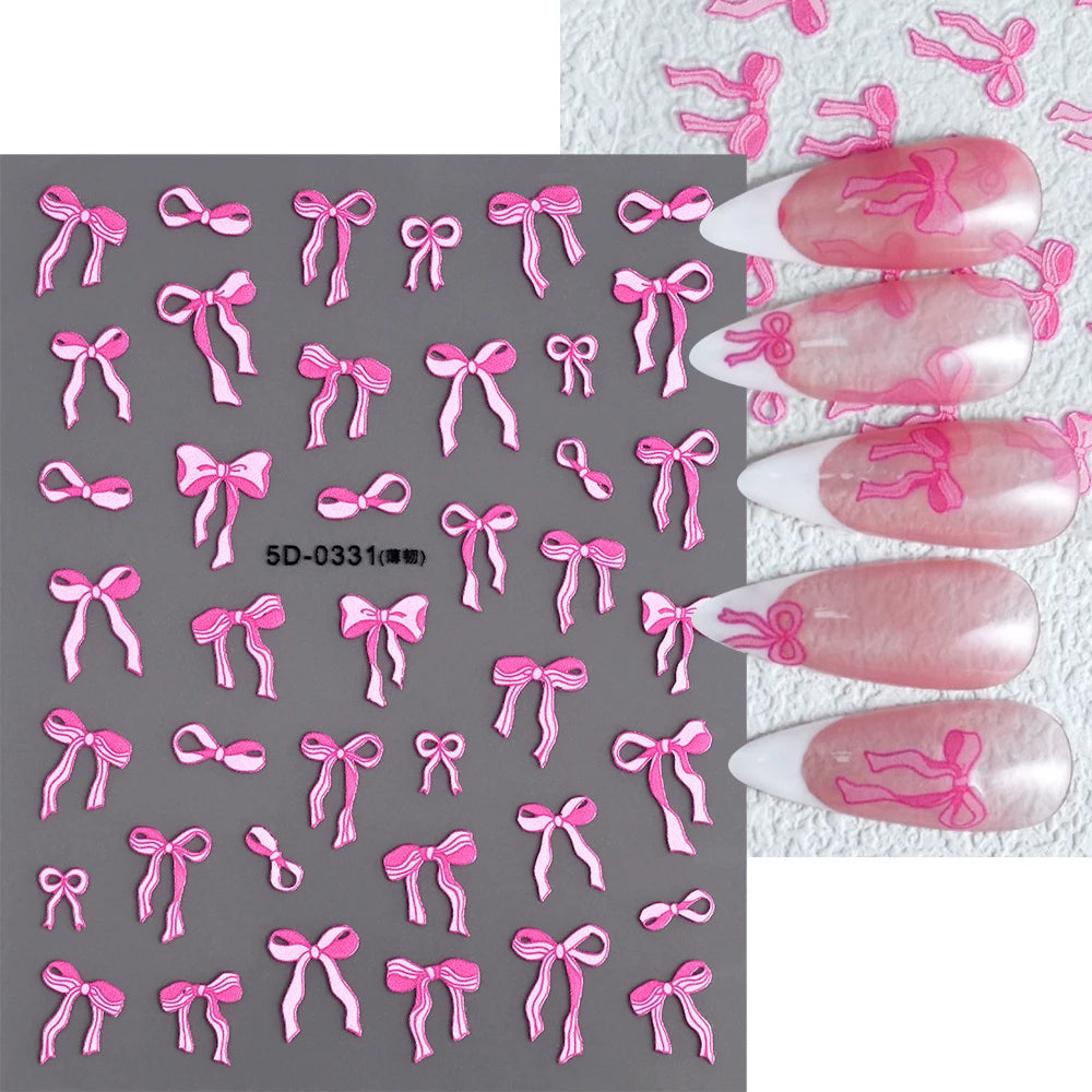 5D Schleifen Nail-Art Sticker