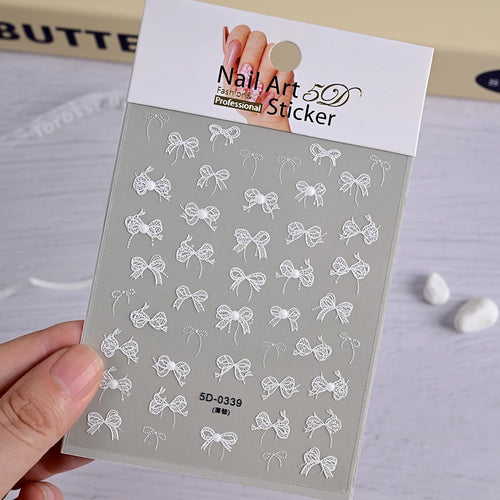 5D Schleifen Nail-Art Sticker