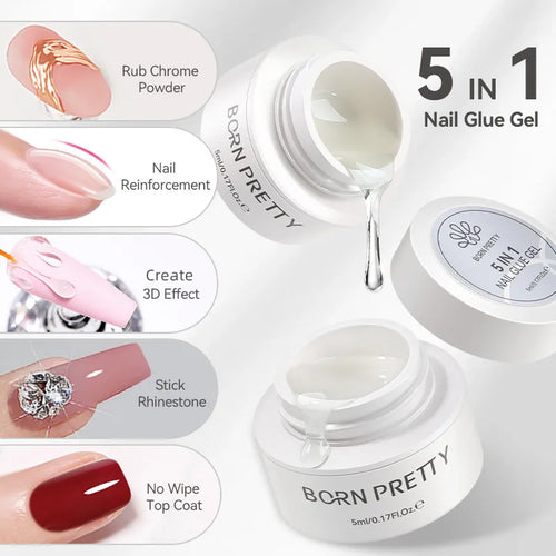 BORN PRETTY 5-in-1 Nagelkleber-Gel – 5/30 g