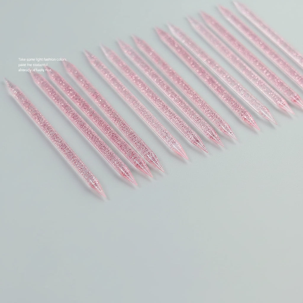 100Pcs Reusable Crystal Glitter Stick Double End Nail Art Cuticle