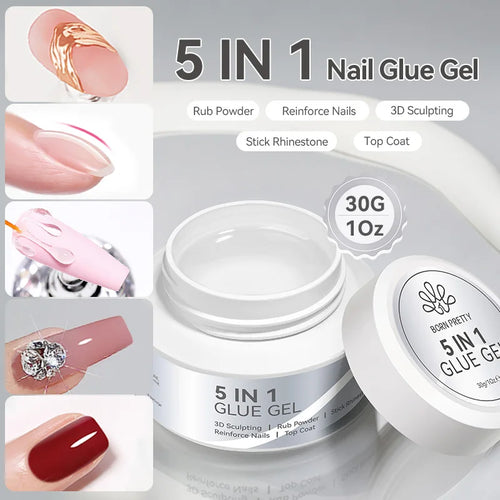 BORN PRETTY 5-in-1 Nagelkleber-Gel – 5/30 g