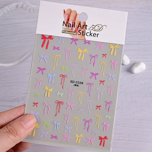 5D Schleifen Nail-Art Sticker