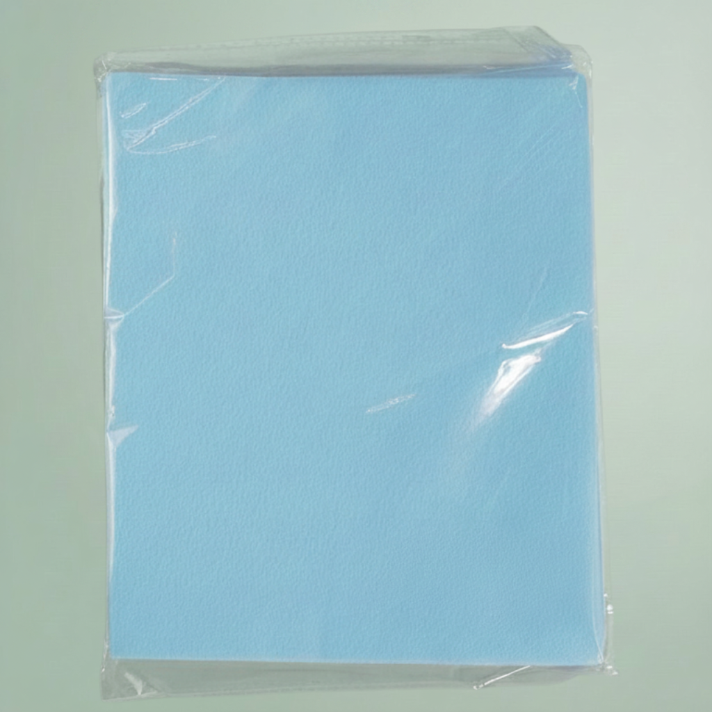 GlowCleanNails Einwegfilter aus blauem Vlies für Nagelstaubabsauger in transparenter Verpackung
