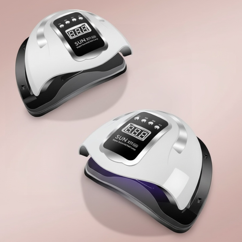 GlowCleanNails professionelle LED UV Nagellampe mit LCD-Display und 45 Lampenperlen für schnelles Aushärten von Gelen