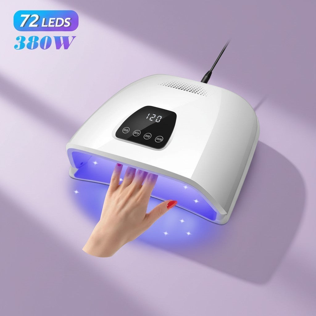 GlowCleanNails UV/LED-Nagellampe mit 380W, 72 LEDs, LCD-Display und Sensor für professionelle Gel-Maniküre