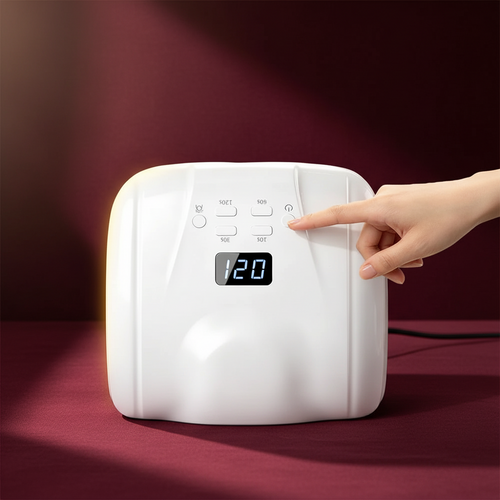 GlowCleanNails 2-in-1 UV/LED-Nagellampe in Weiß mit digitalem Display und Timer-Tasten für die Maniküre