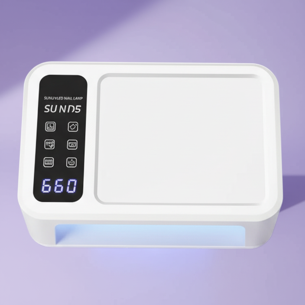 GlowCleanNails UV/LED-Nagellampe SUN5 in Weiß mit LCD-Display und Timer-Funktionen für professionelle Nagelpflege
