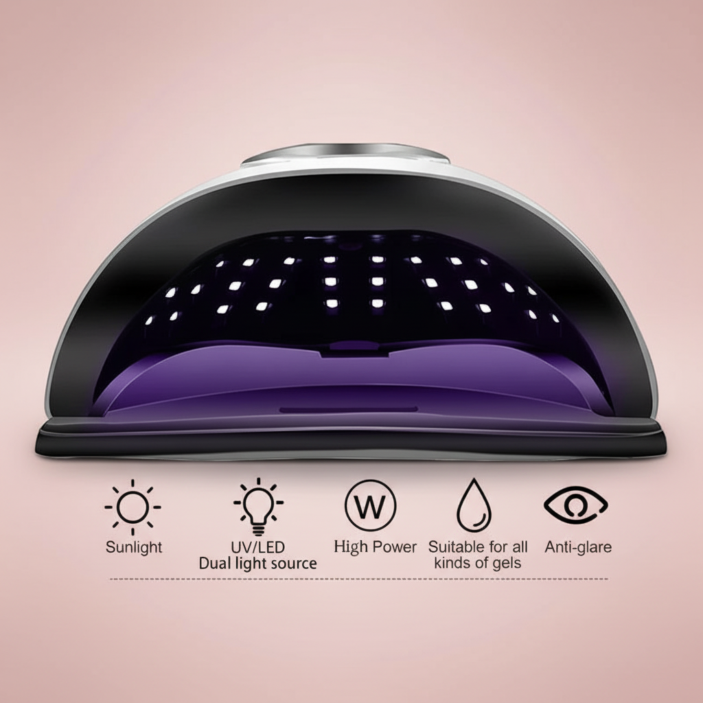 GlowCleanNails UV LED Nageltrockner mit 280W Leistung und 45 Lampenperlen für professionelle Gel-Nagelhärtung