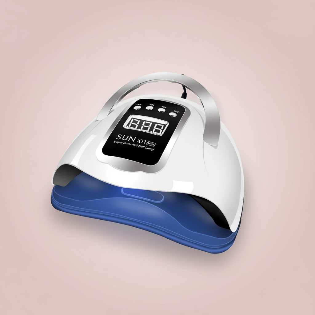 GlowCleanNails professionelle LED UV Nagellampe Sun-X11-max in Weiß und Blau mit LCD-Display und Timer-Funktion
