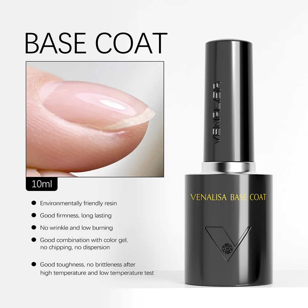 GlowCleanNails VENALISA Base Coat Gel in 10ml Flasche für langanhaltende UV-Gel-Maniküre mit umweltfreundlichem Harz